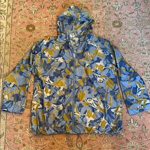 LOGO by Lori Goldstein Blue and Yellow Floral Jacket